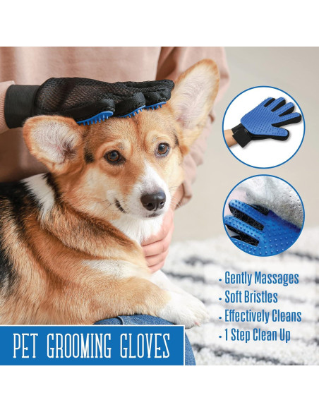 Guantes de Acicalamiento Pets First para Perros y Gatos 22.86x8.13cm