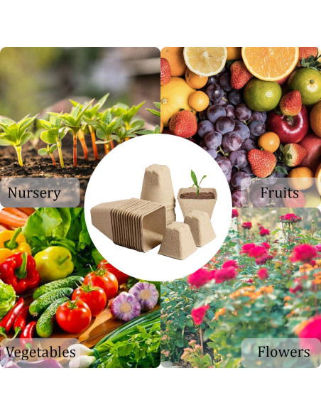 Kit de Macetas de Turba BEIGEMEI 120 Piezas Biodegradables