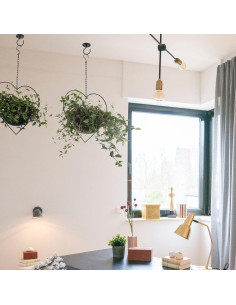 Soporte de Planta Colgante Hajia Corazón 2 Pack Metal Negro 33x32cm 2