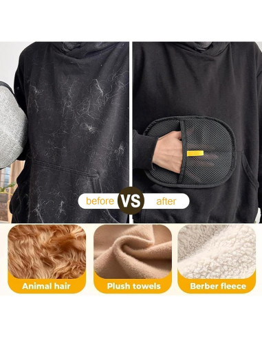 Guantes Quitapelos para Mascotas Genérico Doble Cara 2 Piezas