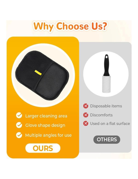 Guantes Quitapelos para Mascotas Genérico Doble Cara 2 Piezas