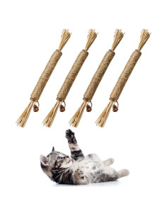 Paquete de 4 Palos de Silvervine Natural Yuntop para Gatos