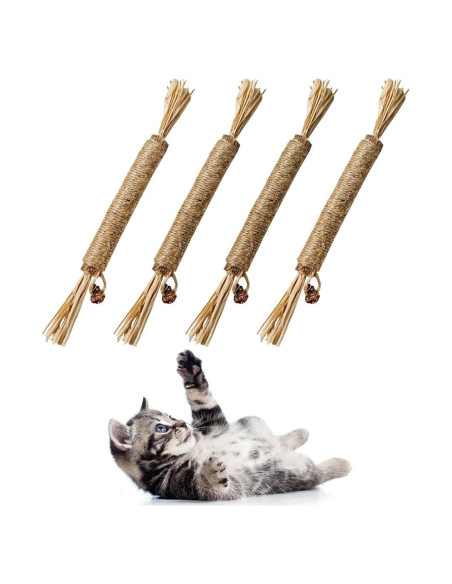 Paquete de 4 Palos de Silvervine Natural Yuntop para Gatos Paquete de 4 Palos de Silvervine Natural Yuntop para Gatos
