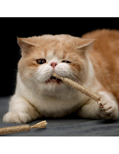 Paquete de 4 Palos de Silvervine Natural Yuntop para Gatos