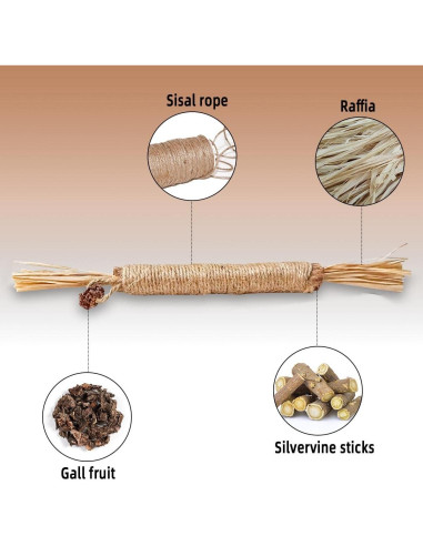 Paquete de 4 Palos de Silvervine Natural Yuntop para Gatos