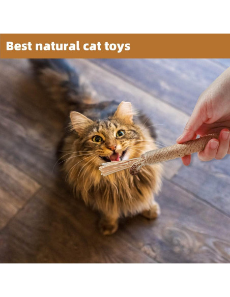 Paquete de 4 Palos de Silvervine Natural Yuntop para Gatos Paquete de 4 Palos de Silvervine Natural Yuntop para Gatos