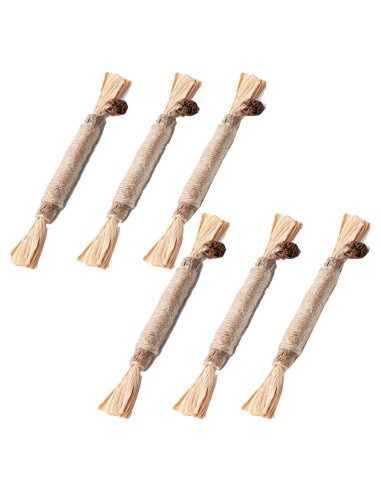 Palos Naturales de Silvervine para Gatos - 6 Pcs - Cuidado Dental