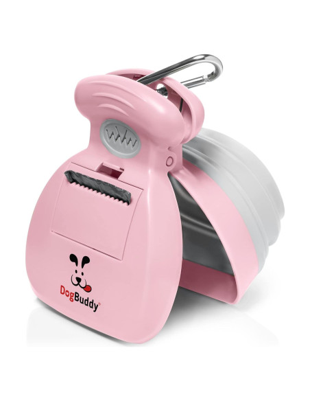 Recogedor de Excremento DogBuddy Mediano Rosa con Accesorios
