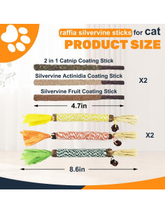 12 Juguetes de Masticar para Gatos Sysmashing - Silvervine Natural 2