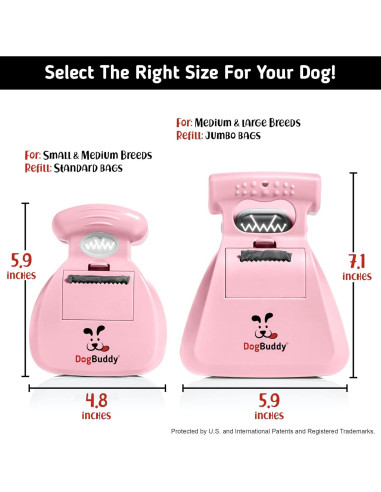 Recogedor de Excremento DogBuddy Mediano Rosa con Accesorios