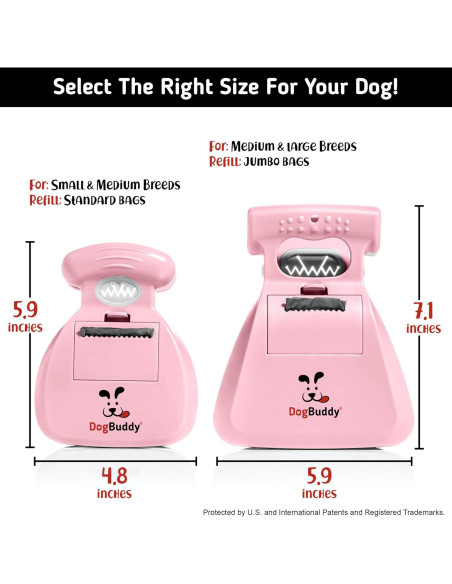 Recogedor de Excremento DogBuddy Mediano Rosa con Accesorios