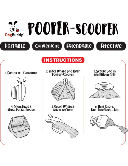 Recogedor de Excremento DogBuddy Mediano Rosa con Accesorios