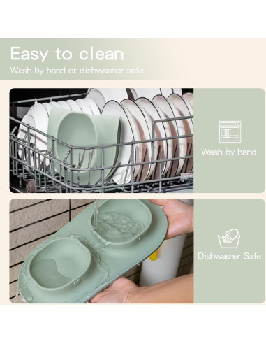 Cuencos Antideslizantes para Perros y Gatos - Verde