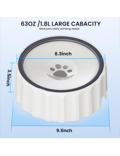 Cuenco de Agua Antideslizante para Perros y Gatos FORWH 2L 2