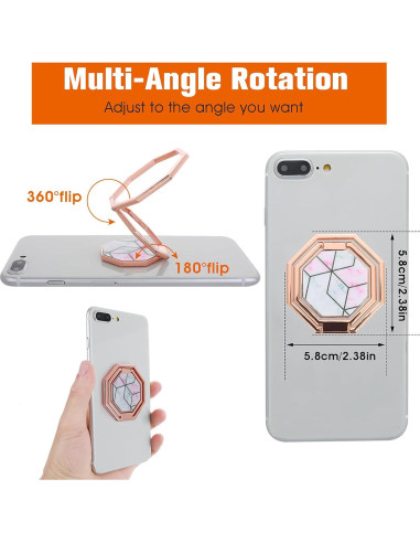 Soporte para Anillo de Teléfono GEEHUA Oro Rosa Ajustable