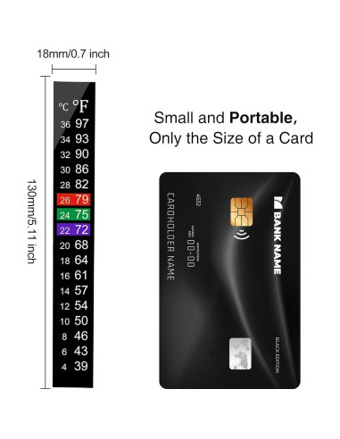 5 Tiras de Termómetro Adhesivas Qishiyi para Acuario 4-36C