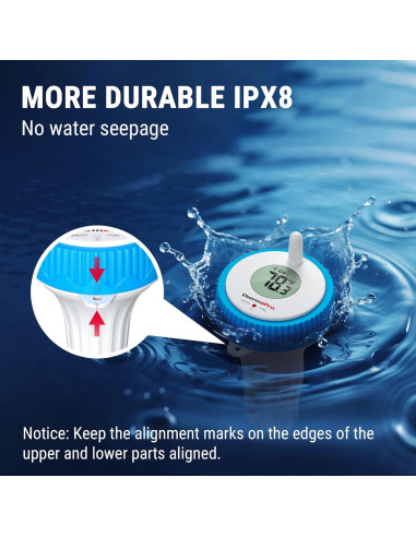 Termómetro de piscina digital ThermoPro TP211B flotante IPX8