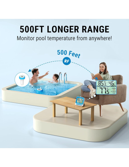 Termómetro de piscina digital ThermoPro TP211B flotante IPX8