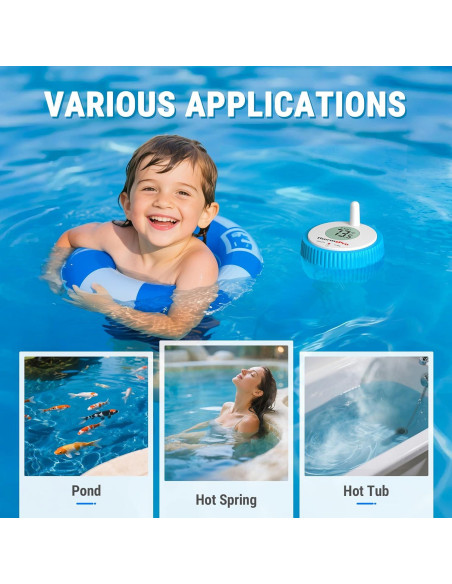 Termómetro de piscina digital ThermoPro TP211B flotante IPX8