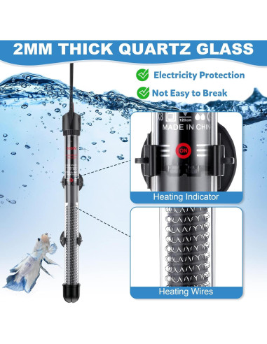 Calentador de Acuario Dreyoo 300W Ajustable para Peceras