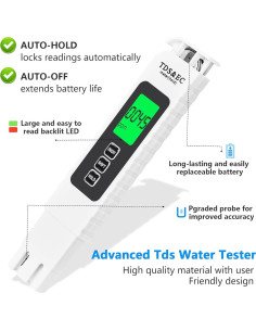 Medidor de agua digital TDS MEWMINGLE 4 en 1 - Preciso y confiable 2