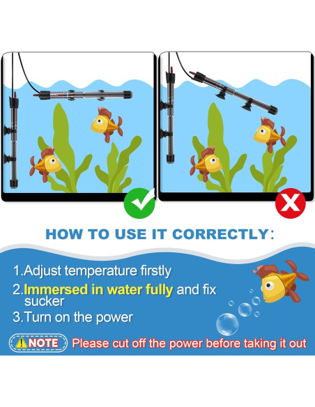 Calentador de Acuario Dreyoo 300W Ajustable para Peceras