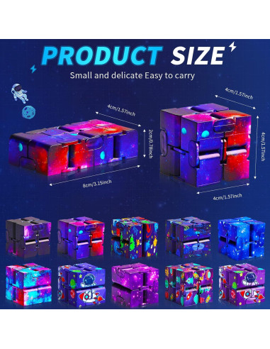 20 Cubos Infinito Galaxia Neer - Juguetes Fidget Sensores