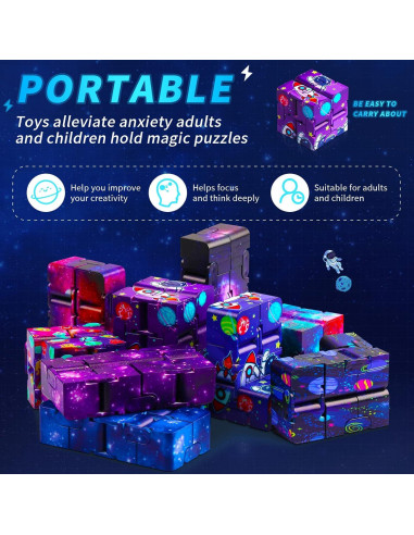 20 Cubos Infinito Galaxia Neer - Juguetes Fidget Sensores