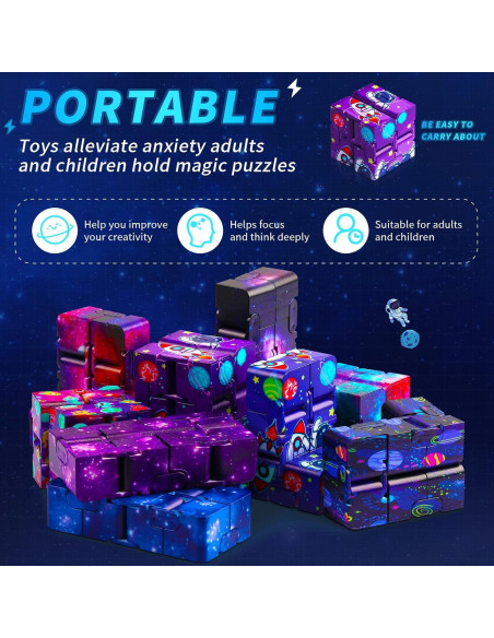20 Cubos Infinito Galaxia Neer - Juguetes Fidget Sensores