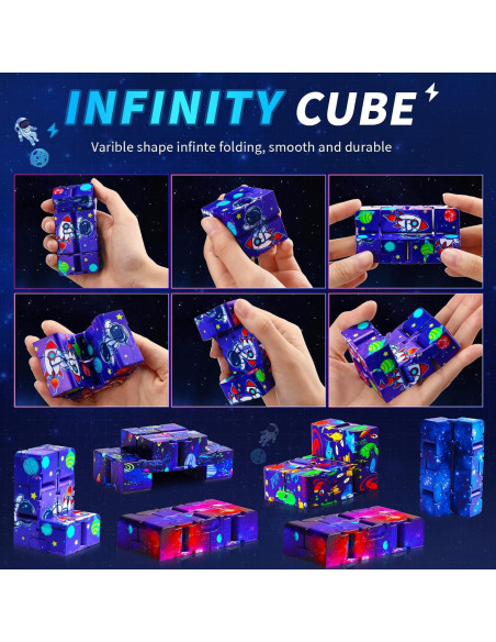 20 Cubos Infinito Galaxia Neer - Juguetes Fidget Sensores