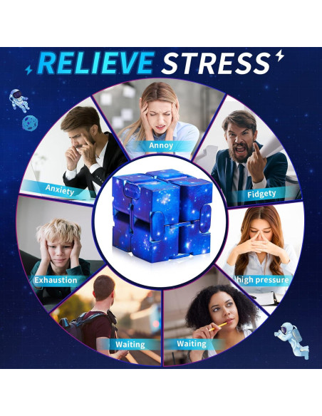 20 Cubos Infinito Galaxia Neer - Juguetes Fidget Sensores