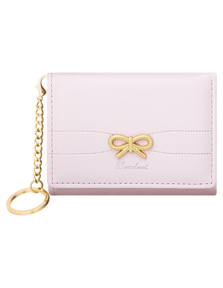 Billetera Trifolio YINHEXI para Mujeres con Lazo Rosa y RFID