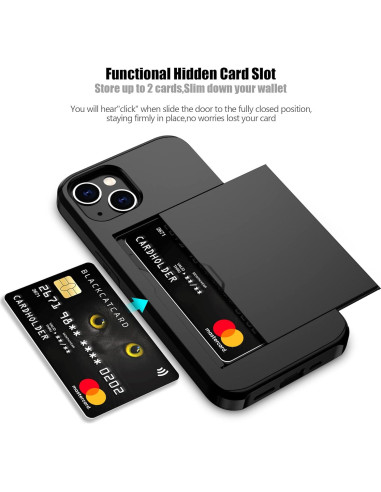 Funda Slim Nvollnoe para iPhone 13 - Protección Doble Capa Negra