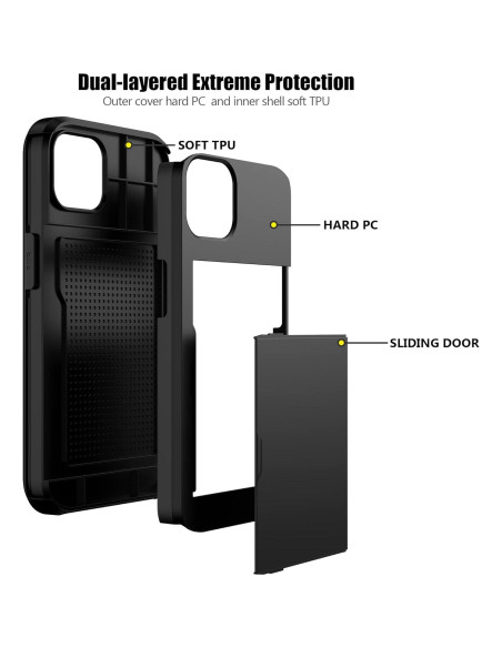 Funda Slim Nvollnoe para iPhone 13 - Protección Doble Capa Negra Funda Slim Nvollnoe para iPhone 13 - Protección Doble Capa Negra