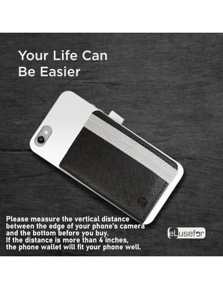 Billetera Adherible eLusefor Turquesa para Teléfono - 6 Tarjetas