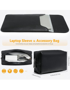 Funda para Laptop 15" HYZUO Negra - MacBook Air/Pro y Surface 2