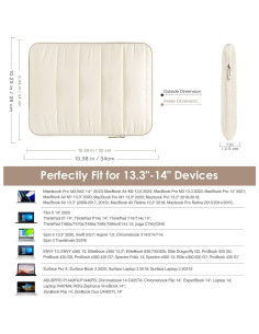Funda Acolchada MoKo para Laptop 13-14" Blanco Lechoso 2