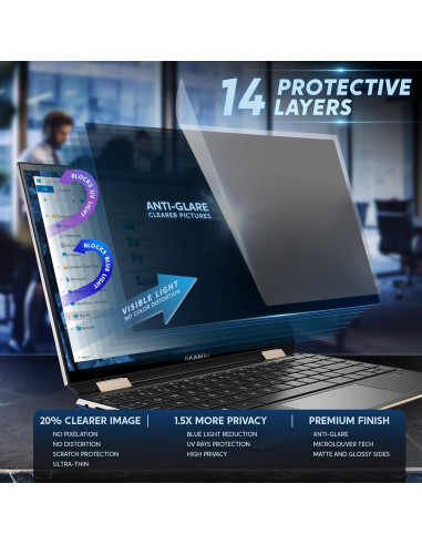 Filtro de Privacidad Akamai 13.3" Antirreflejo y Luz Azul