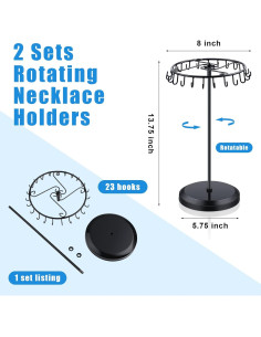 Soporte Giratorio de Joyería Ferraycle 2 Pcs Metal 34 cm 2