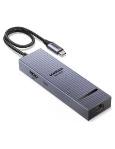 UGREEN Hub USB-C 6 en 1 con HDMI 4K, Ethernet Gigabit y Carga PD 100W