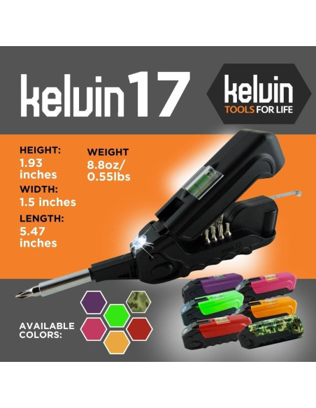 Kelvin Tools - Destornillador Urbano 17 en 1 Compacto