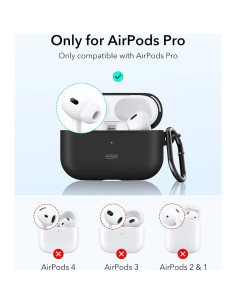 Funda ESR para AirPods Pro 2da Gen. Negra - Protección Completa 2