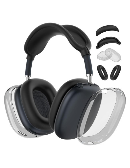 Funda 4 en 1 para AirPods Max Polislime TPU y Silicona Negra