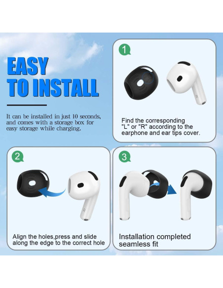 5 Pares de Cubiertas de Silicona para AirPods 4 - QINZAC