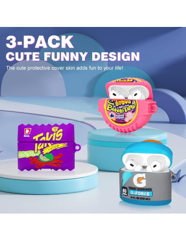 Funda Silicona 3D YIPINJIA para AirPods Pro 2 - Paquete de 3