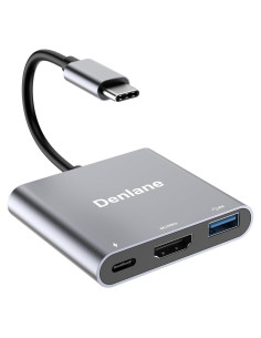 Adaptador USB-C a HDMI 4K Denlane con USB 3.0 y Carga 100W