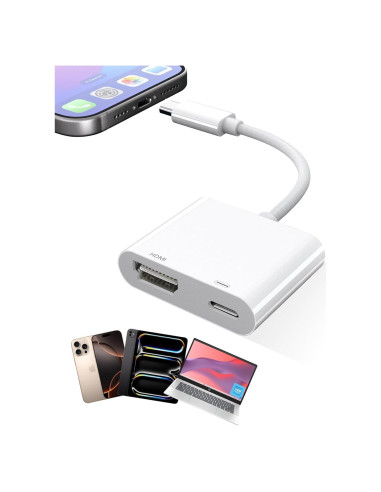 Adaptador USB-C a HDMI 4K LIEZHUA para iPhone 16/15 Pro