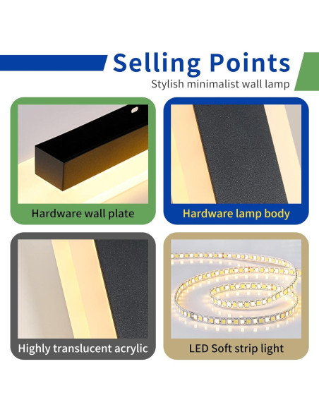 Aplique de Pared Exterior LED Daoseolo 120cm 3 Colores IP65