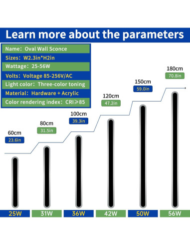 Aplique de Pared Exterior LED Daoseolo 120cm 3 Colores IP65