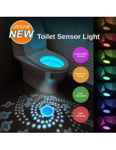Luz Nocturna para Inodoro CGSZDMZY LED 16 Colores Recargable 2